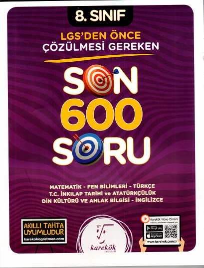 LGS DEN ÖNCE ÇÖZÜLMESİ GEREKEN SON  600 SORU -