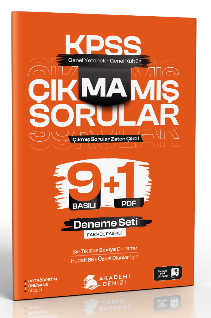 KPSS GK-GY ÇIKMAMIŞ SORULAR 9+1 DENEME SETİ - 2026